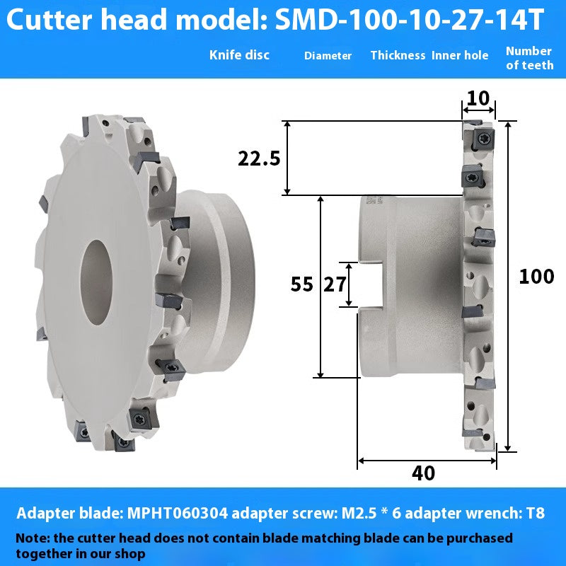 2079-CNC sleeve SMD side and face milling cutterhead CNC indexable chip SMC cutterhead T-slot grooving MPHT06 Shandong Denso Pricision Tools Co.,Ltd.